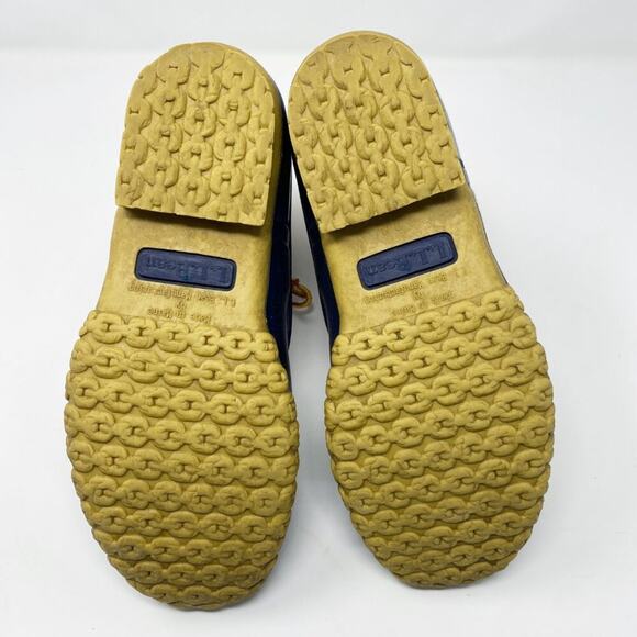 LL Bean Brown/Navy Bean Boots Women's Size 7 Duck Boot Style Lace Up Waterproof - Picture 7 of 10